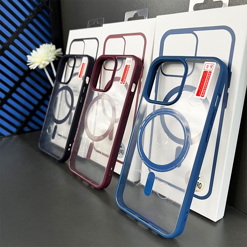 Apple 16 Pro Magnetic Anti-Drop Skin-Feel Acrylic Case for iPhone 15