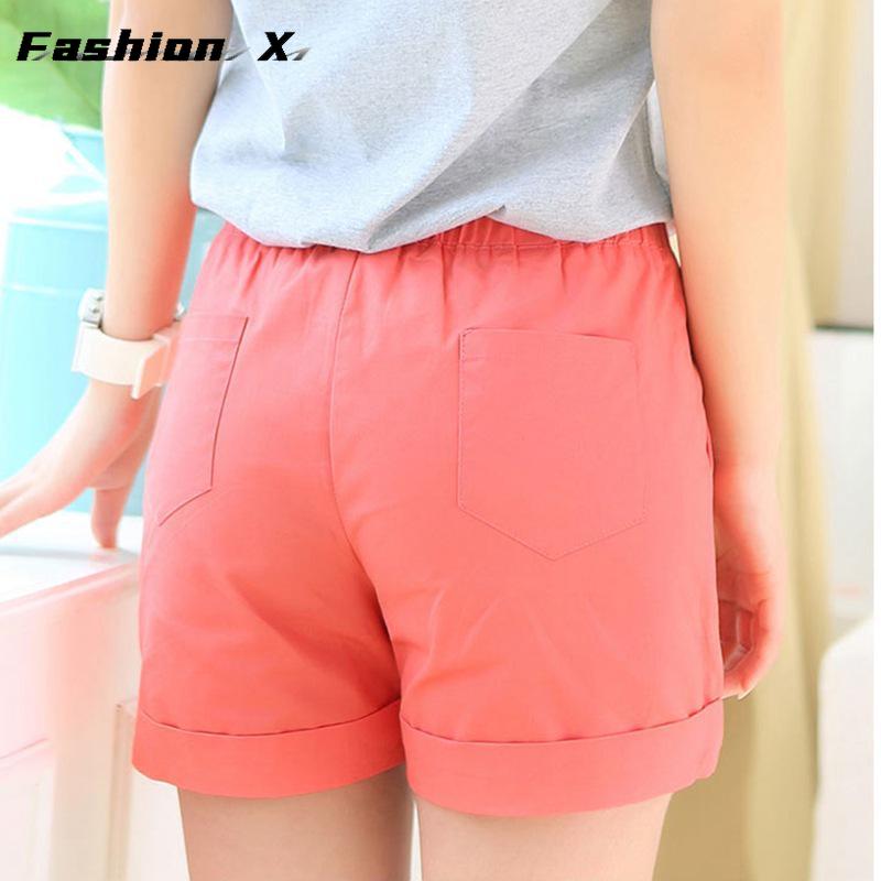 Sommerliche weite Hose Damen Einfarbig Übergröße Shorts