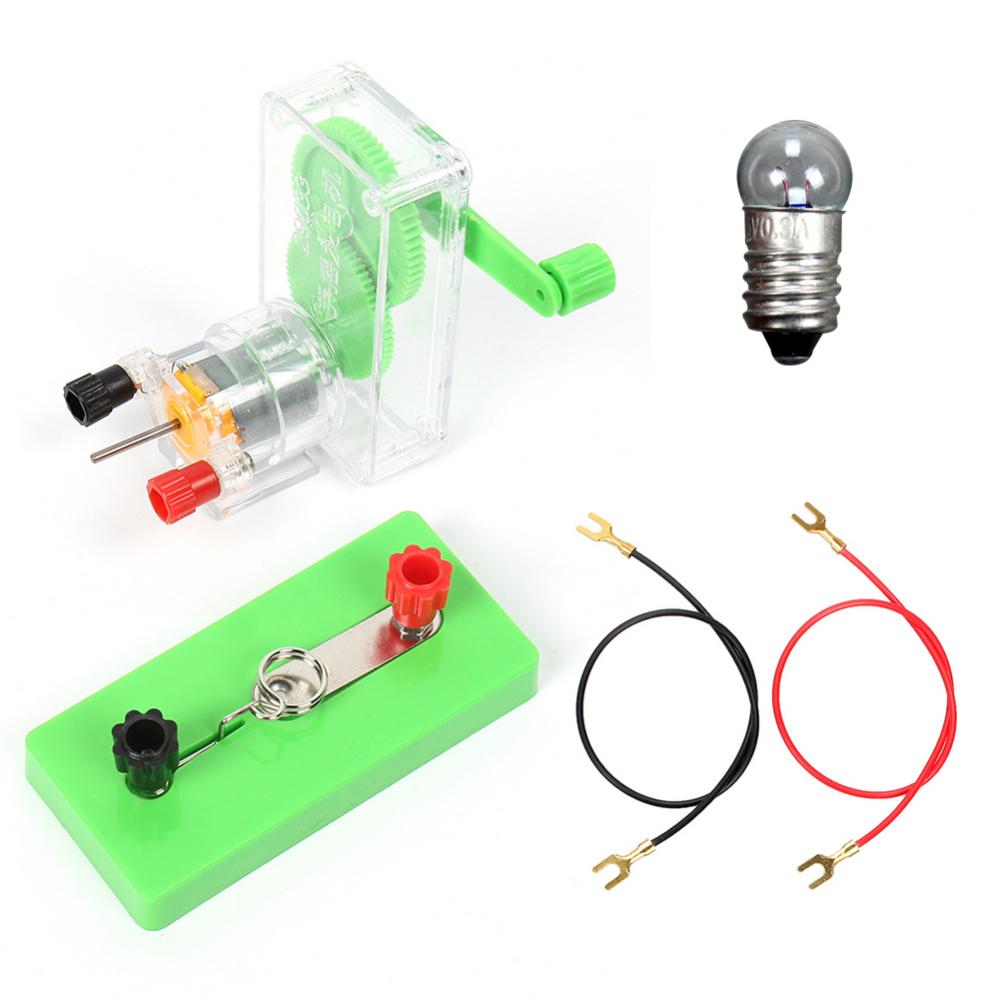 

& Dropshipping Children Diy Hand Crank Dc Generator Model Fan Kit Experiment Kid Education Toy
