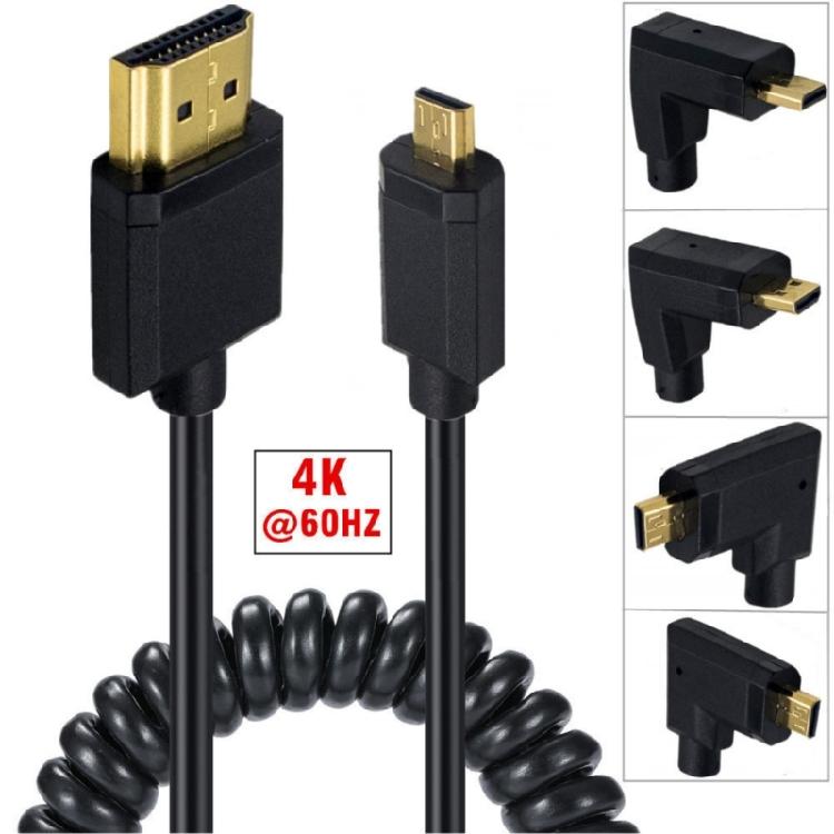 10.2Gbps Micros HDMIs To HDMIs Male Cable with Gold Plate Connectors for Superior Signal Performances and Durability
