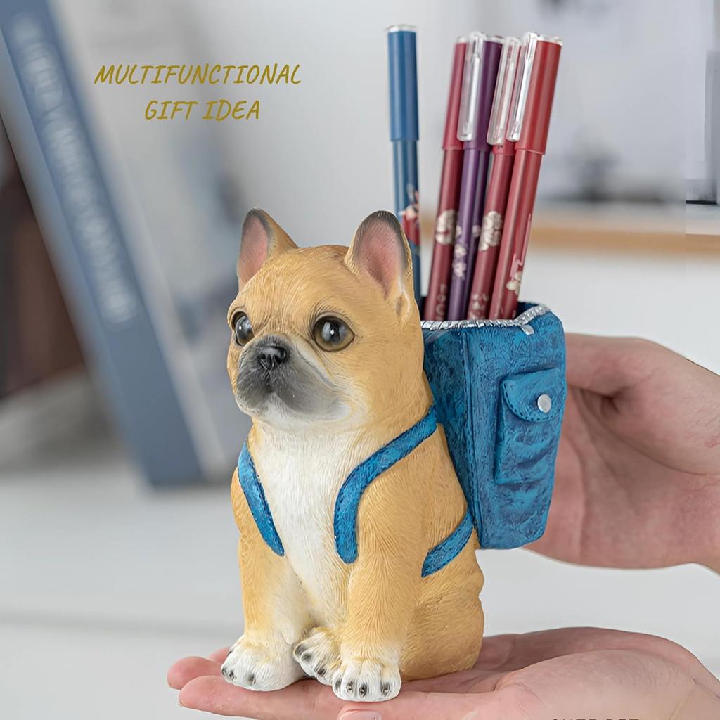 Cute Dog Pen Holder & Desk Organizer,Handmade Non-Toxic Resin Storage Compartment for Office, School & Home | Adorable Gift for Dog Lovers Who Love
