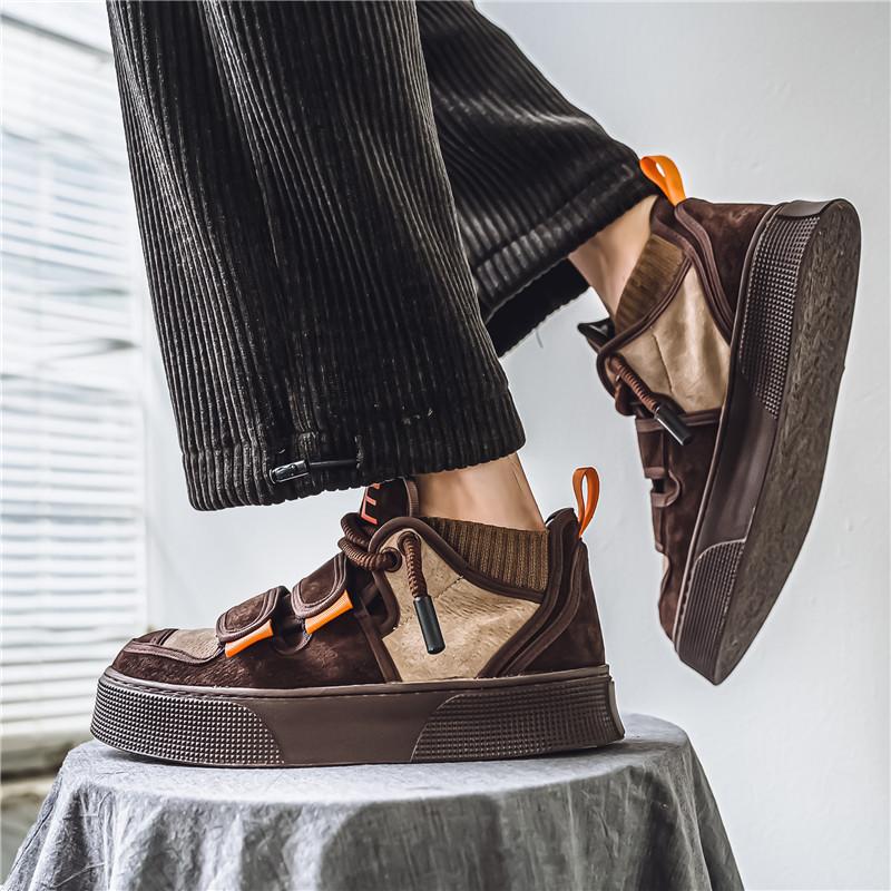 Fashion Original Black High Top Sneakers Men Street Comfortable Suede Men's Skateboard Shoes Fashion Casual Designer Shoes Men Trainers