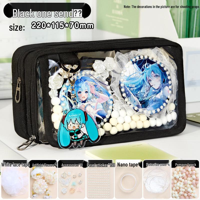 Large-Capacity Transparent Pencil Case for Girls - Souvenir Set