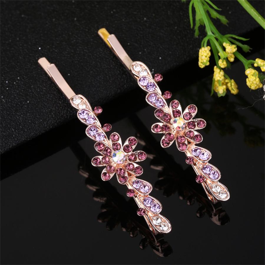 New Rhinestone Word Clip Hair Accessories Women's Side Clip Flower Bangs Clip Crystal Head Ornament Jewelry Korean