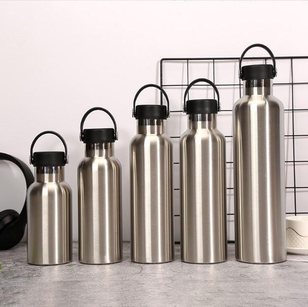 Stainless Steel Thermos Water Bottle Leak-proof Double Wall Large Capacity Wide Mouth Sports Water Bottles For Cycling