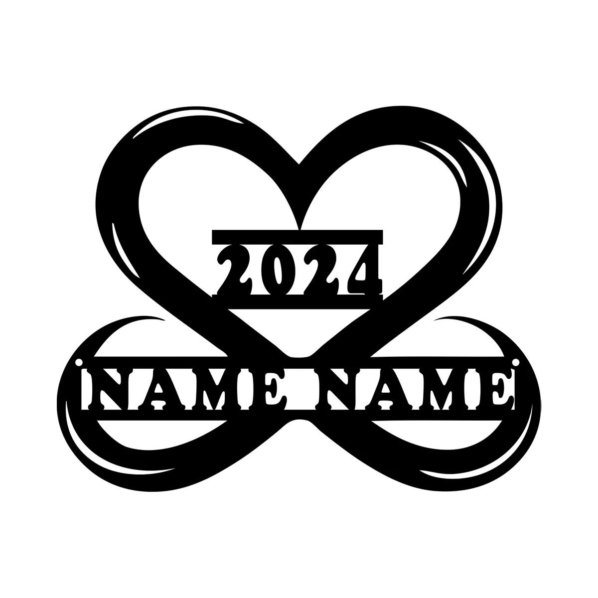 

Custom Metal Heart Wall Art, Couple Name Sign Home Decor, Gift for Him Her Housewarming