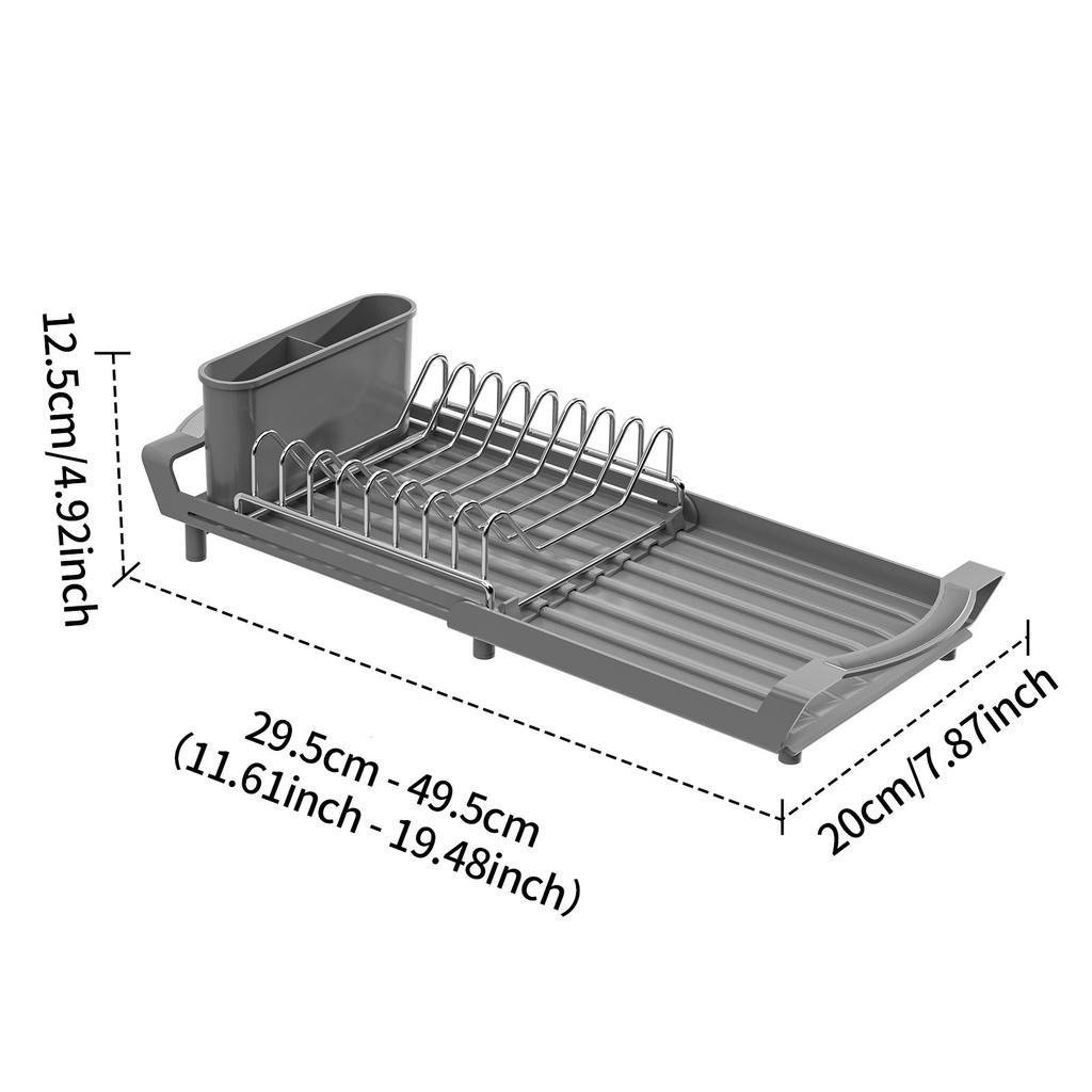 1pc Single-layer Draining Rack for Kitchen Bowls Dish Drainer Retractable Kitchen Desktop Storage Rack Kitchen Counter Organizer