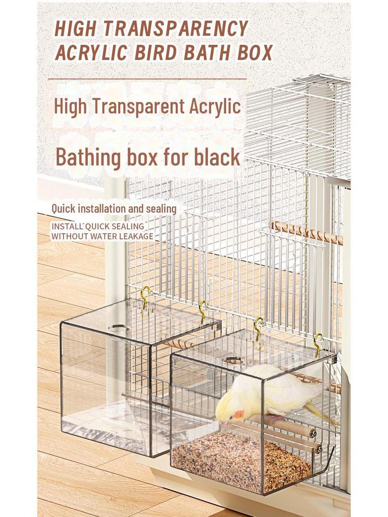 Parrot Acrylic No-Spill Auto Feeder & Splash-Proof Bird Food Bowl