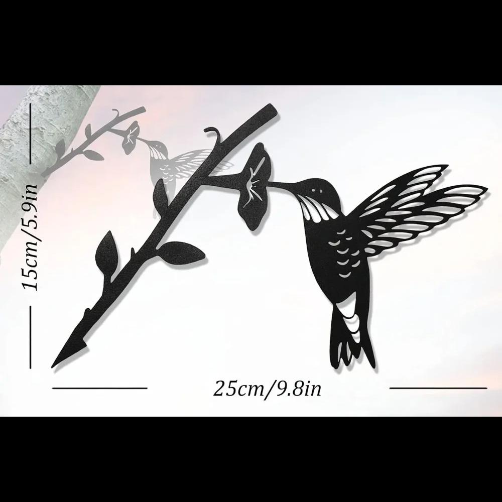 

Stunning Hummingbird Silhouette Metal Decoration: Graceful Yard & Garden Ornament.A Touch of Elegance for Outdoor Spaces. чёрный