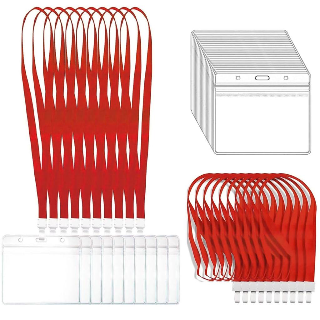 SHIYISEN Name 100 ID Card Name Tag Neck Hanging Name Business Employee Soft Neck Horizontal Red Holder, Pieces, Holder, Holder, Strap, Tag, Staff,