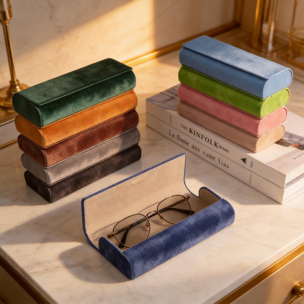 Simple Pu Leather Glasses Box For Men Women Pressure Resistant Myopia Presbyopia Sunglasses Box Portable Reading Glasses Case