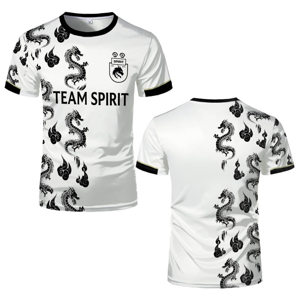 Letní Pánské tričko s 3D potiskem Týmový duch, Módní Ležérní Krátký rukáv