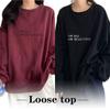 Letter Round Cotton Neck Pullover Sweatshirt Plus Size Womens Thin Jacket