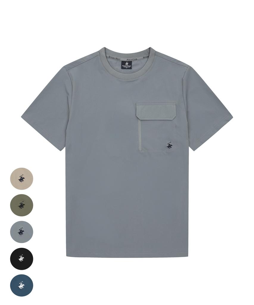 BHPOLOCLUB Men'S Air Stretch Pocket Short Sleeve T-Shirt 5 Colors Ts183