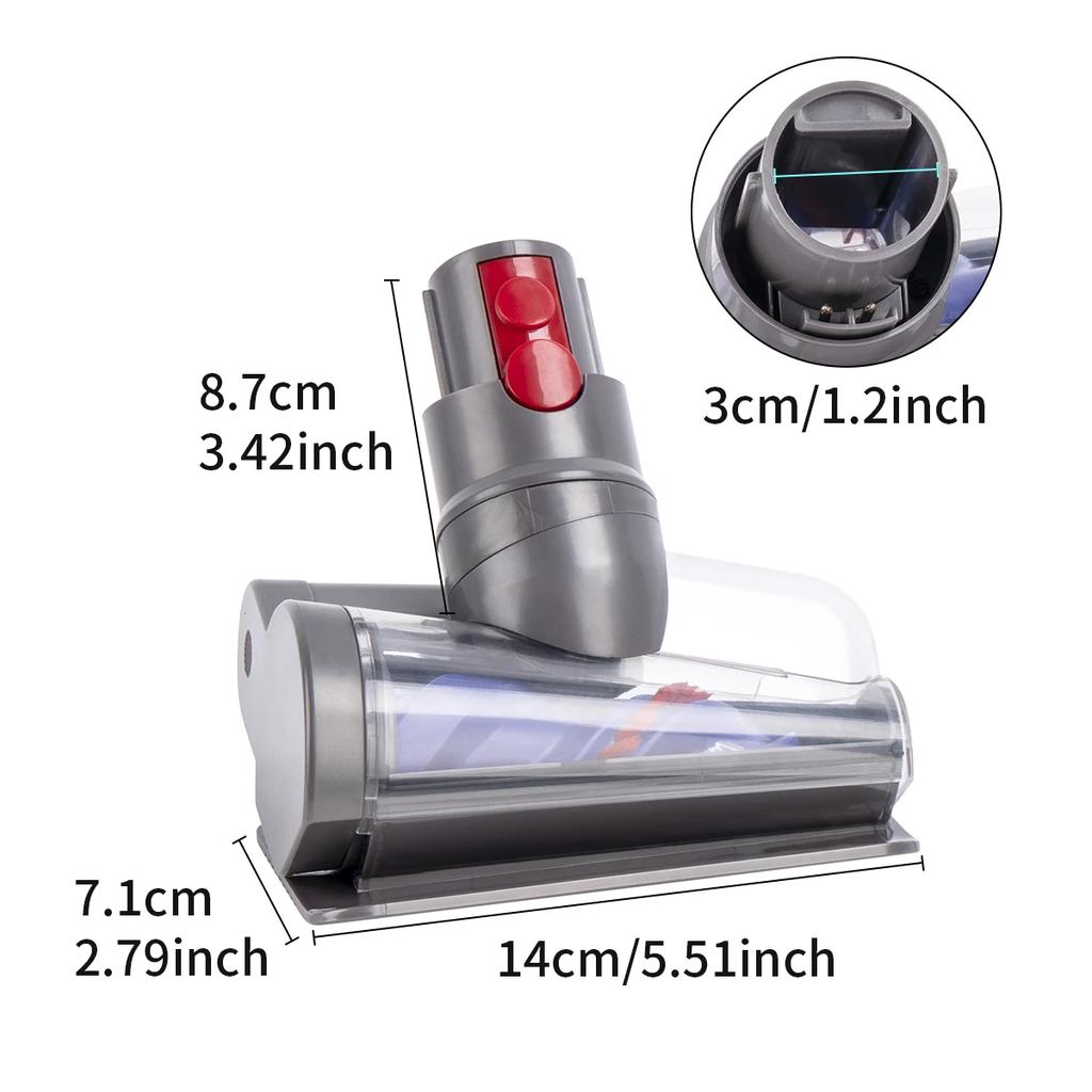 Digital Ultra Thin Spiral Head for Dyson V10 Slim V12 Slim SV18 SV20 Vacuum Cleaner Dust Brush