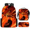 3Pcs Set NARUTO Anime School Backpack with Front Pocket, Lunch Bag & Pencil Bag, Lightweight & Durable for Boys & Girls Age 4-10