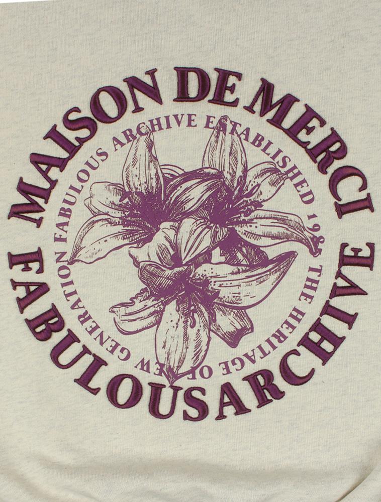LA MAISON STUDIO [Fleece Lined] Women'S Crop Le Liss Foamed Embossed Embroidery Sweatshirt Violet (Fcb4Ts360W)