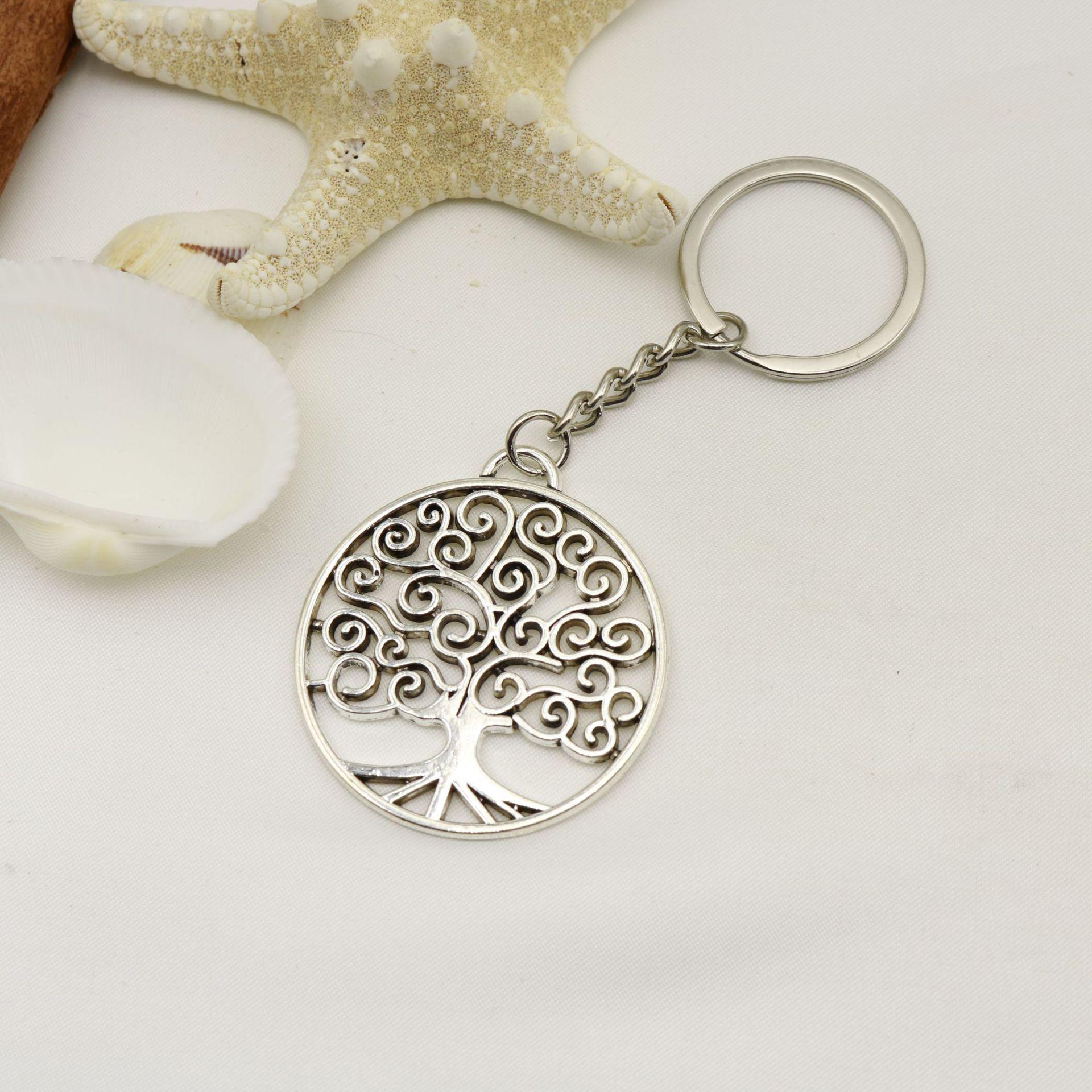 Tree of Life Keychain Pendant - Simple Round Design