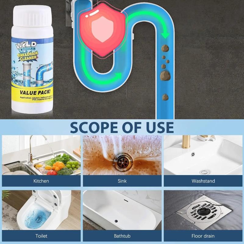 110g Powerful Sink Drain Cleaners Portable Powder Cleaning Tool Super Clog Remover Powder Agent for Kitchen Toilet Pipe Dredging