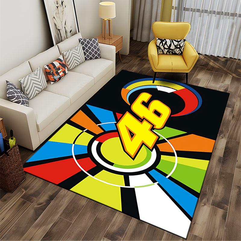Colorful Number 46 Graphic Carpet Suitable As a Non-slip Mat for the Living Room or Bedroom Sofa