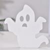 3pcs/set White Ghost Festival Wooden Decoration Cartoon Cute Halloween Atmosphere Decoration Wood Durable