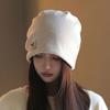 Korean Style Plush Beanies Hats Thickened Letter Pullover Hats Fleece Knit Beanies  Streetwear