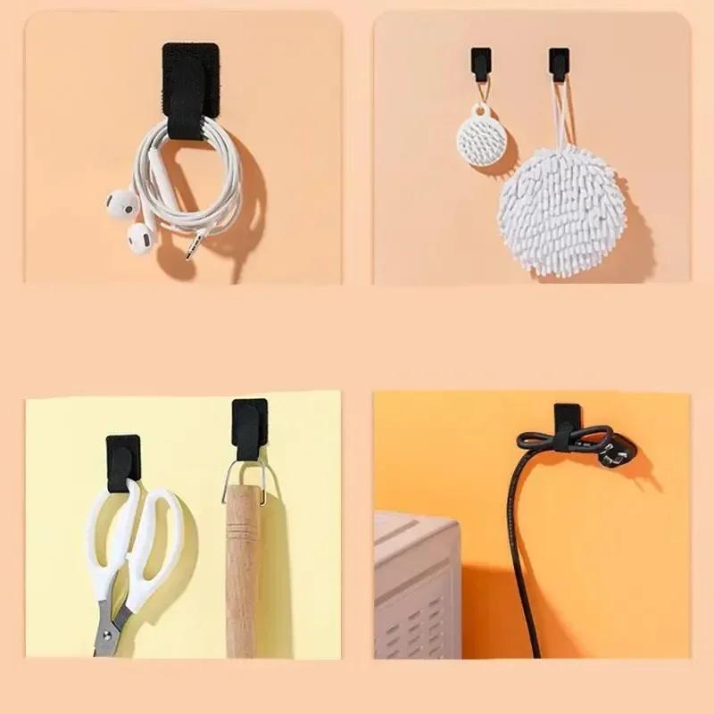 Self-adhesive Sewing Organizer Storage Boxes Reusable Cable Ties Fastening Wire Knit Bag Cables Manager Fasteners Computer Desk