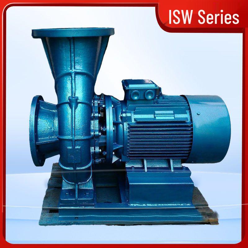 Industrial ISW Horizontal Pipeline Centrifugal Pump for Clean, Cold & Hot Water Circulation with Full Seal Set, Single-Stage Booster.