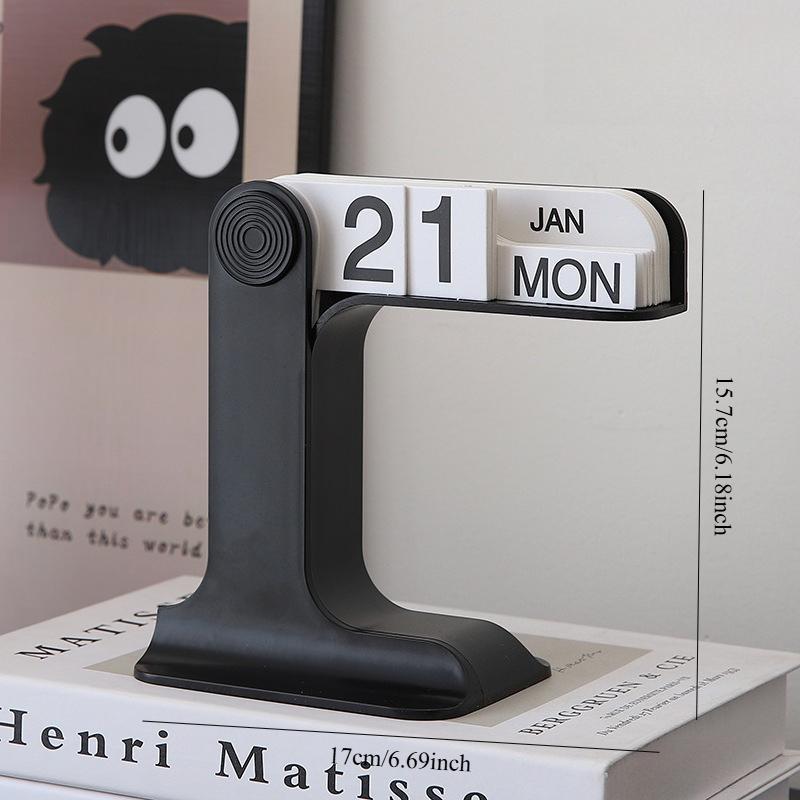 1PC Perpetual Calendar Wooden Ring Desk Calendar High Value Acrylic Calendar Desktop Ornaments Decompression Healing Decorations