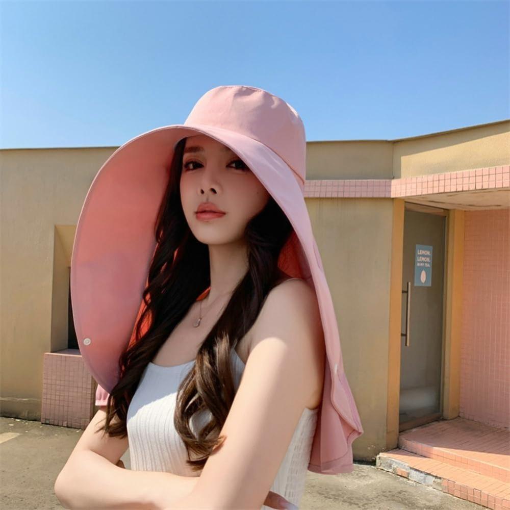 Sun Hats for Women Sun Protection Wide Brim Shawl with Neck Flap Hiking Visor Hat Outdoor Summer Beach