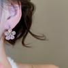 Korean Sweet Zirconia Double-Sided Floral Earrings - Luxury, High-End, Fashionable Jewelry for Women