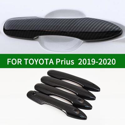 Carbon Fiber Patterns Side Smart Door Handle Covers Trims For 2018- Toyota Prius  ALPHA  Hybrid  MPV