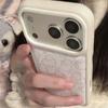 Full Screen Cute Pink Bunny Leather Phone Case For iPhone 17Air 16 15 14 13 12 11 Pro Max Plus Y2K Anti Fall Cover Ins