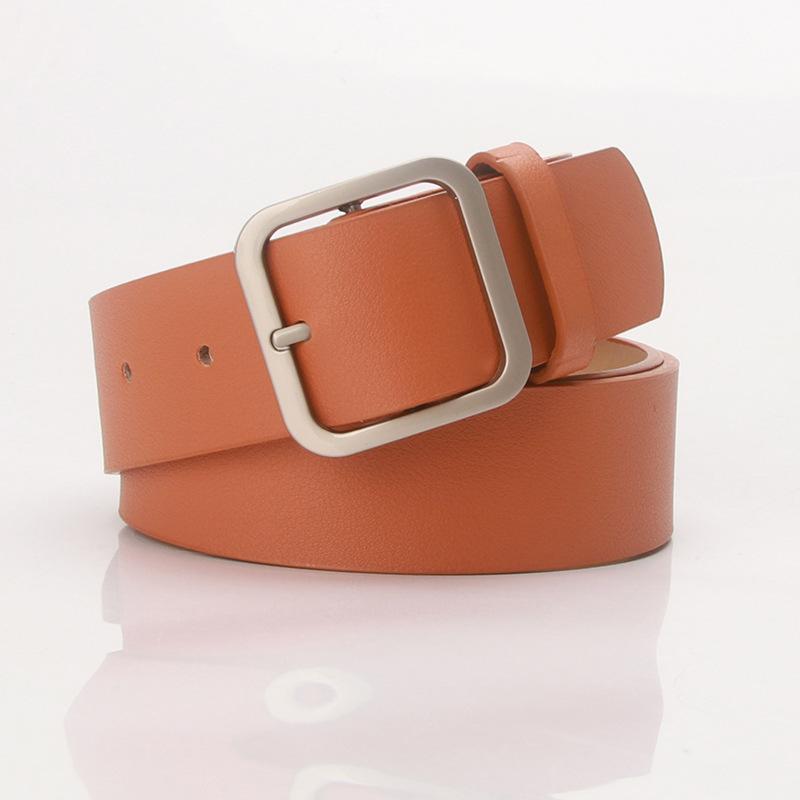 Women's Trousers Belt Vintage Pin Buckle Belts Solid Color Waistband Brand Ladies Fashion Trend High Quality Working Belt DT144