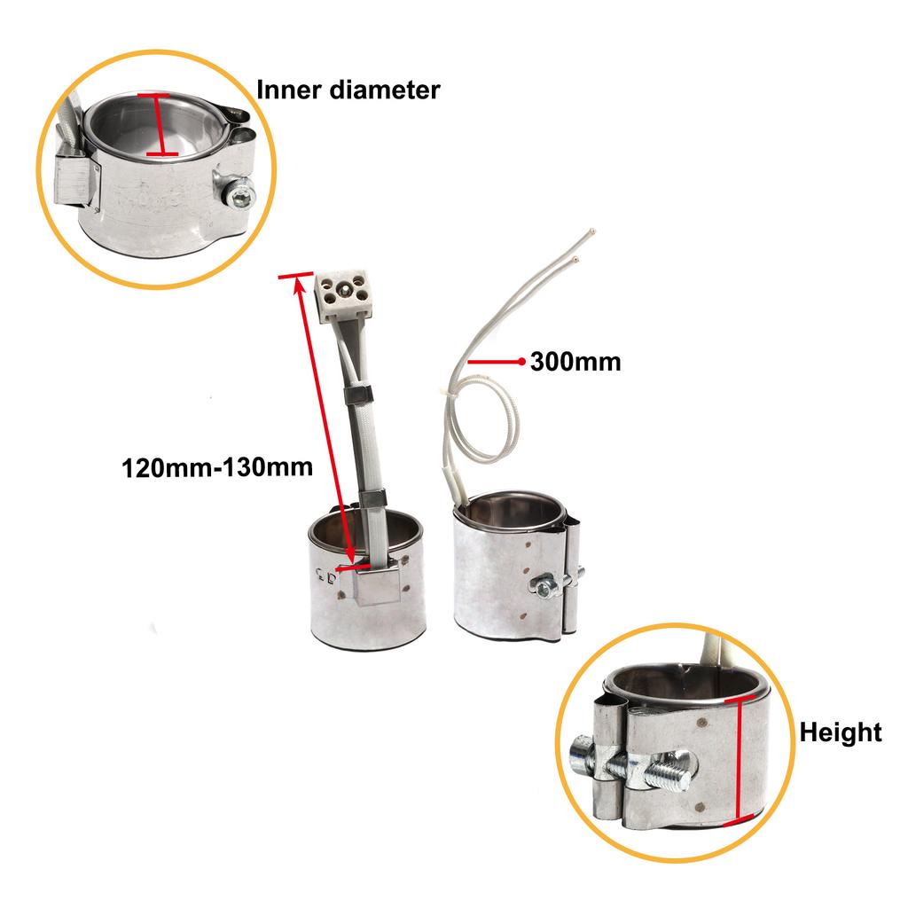 LJXH Ceramic Heating Ring Height 50/55/60/65/70mm Inner Dia.50mm Mica Coil Band Heater 240W-320W Plastic Injection Machine