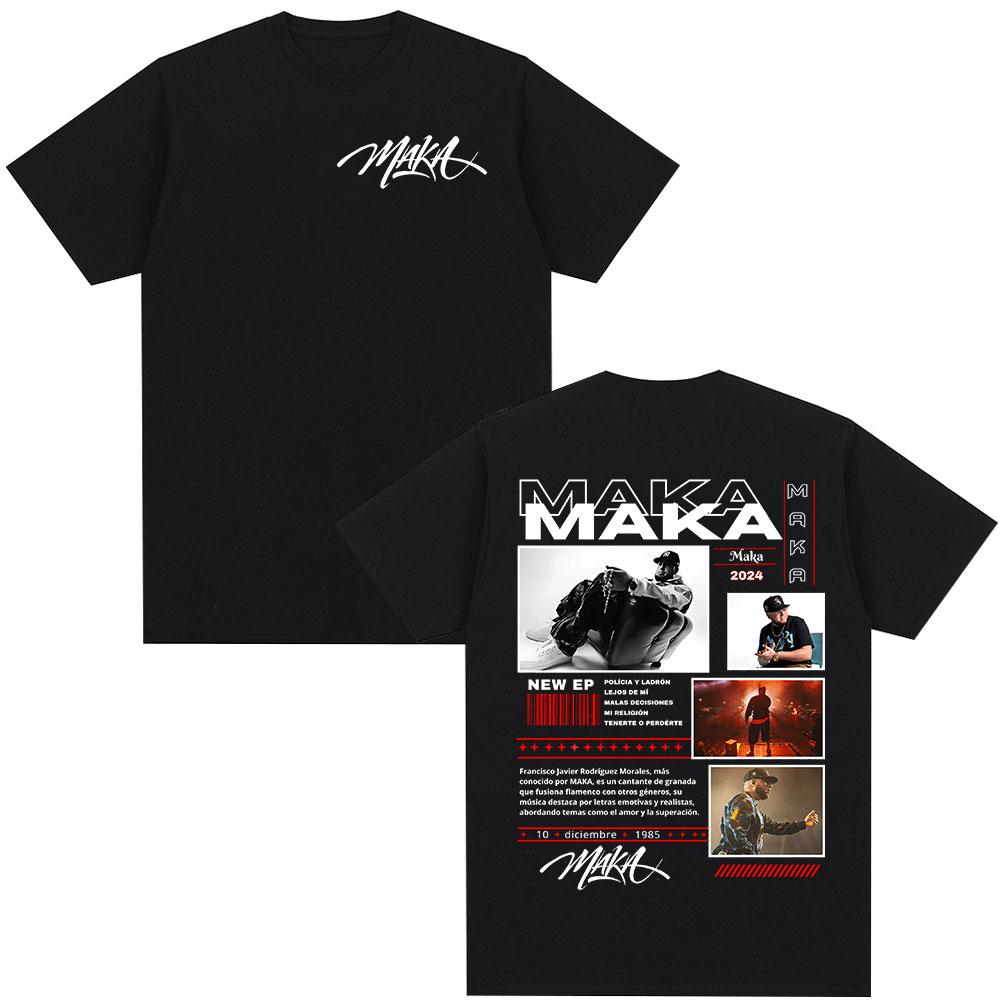 Rapper Maka Aura 2025 Tour Merch T Shirts Men Women Fashion Vintage Street Tshirt Casual Cotton Short Sleeve T Shirt Streetwear