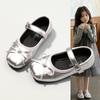 Youth Style Shoes Girls Ballet Flat Shoes With Bow Detail Soft Sole Slip-On Princess Style Low-Cut Kids Footwear