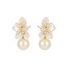 Gentle Hong Kong Style Butterfly Beads Fashion Earrings Three-Dimensional Flowers Exquisite Earrings Temperament Light Luxury High-End Earrings