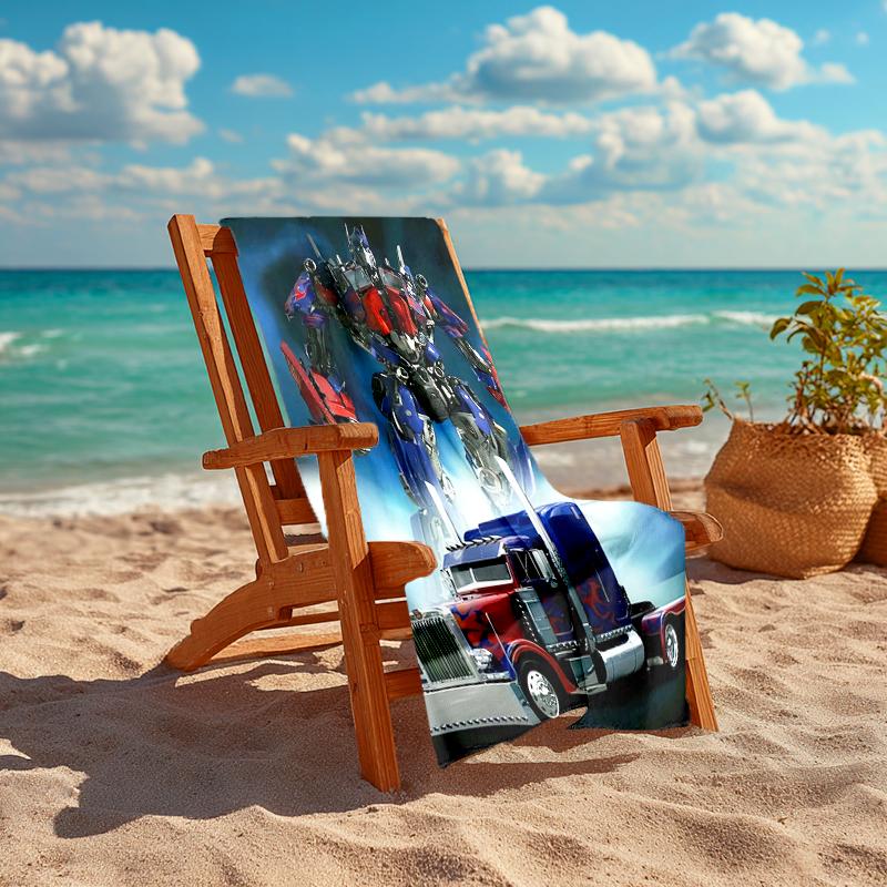 1pc Transformers2 Beach Towel, Comfortable and Thick, and Swimming/Bath/Picnic/Camping Towel, Suitable for Seaside Beaches