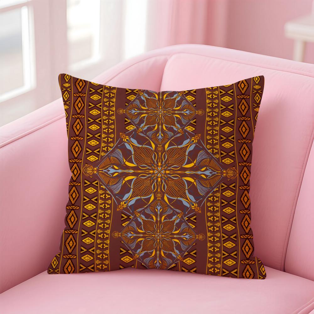 Tribal Style Indian Ethnic Pattern Cushion Cover Linen Cushion Cover Soft Decorative Case For Sofa Home Decor