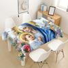 1 Stück Tischdecke mit jungem Jesus Christus und Jungfrau Maria, 152,4*218,44 cm, Polyester, Leicht zu reinigen, Geeignet für Haus, Küche, Esszimmer und Picknick-Dekoration