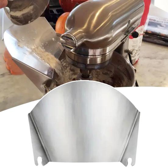Stainless Steel Pouring Shield for Stand Mixer Anti-Spill Pour Baffle Improve Safety Kitchen Dump Shield Liquid Spill Prevention Tool