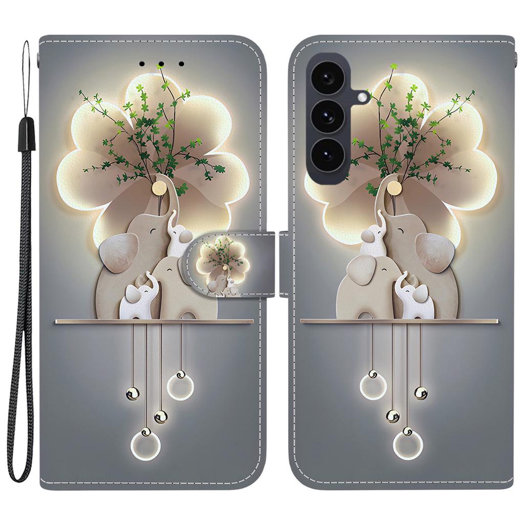 For Samsung Galaxy S25 FE Case Pattern Printing Leather Flip Wallet Phone Cover with Lanyard