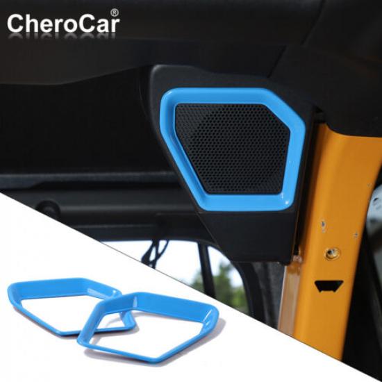 2x Rear Trunk Speaker Trim Cover Accessories Parts for Ford Bronco Light Blue