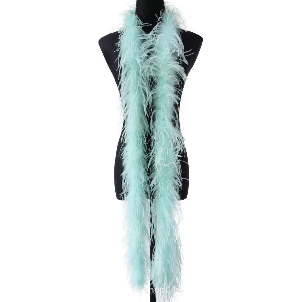 2 Meters/Bag South African Colorful Ostrich Feather Villus Fluff Bar Strip Dyed Pattern Performance Dress Hat Scarf