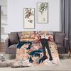 Anime film comfort warm soft plush blanket for sofa living room h-Howl's office bedroom travel Flannel gift m-Moving c-Castle