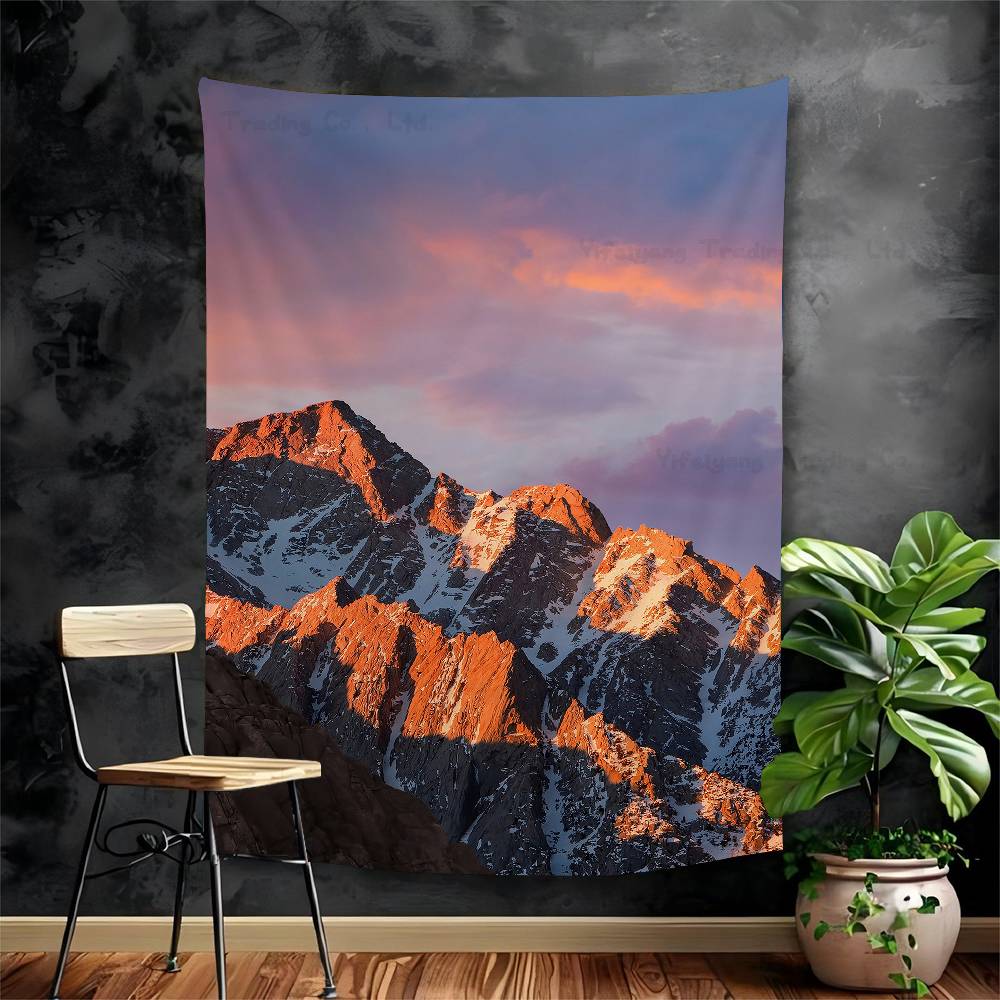Mountain View Cartoon Tapestry Art Science Fiction Room Home Decor Art Home Decor