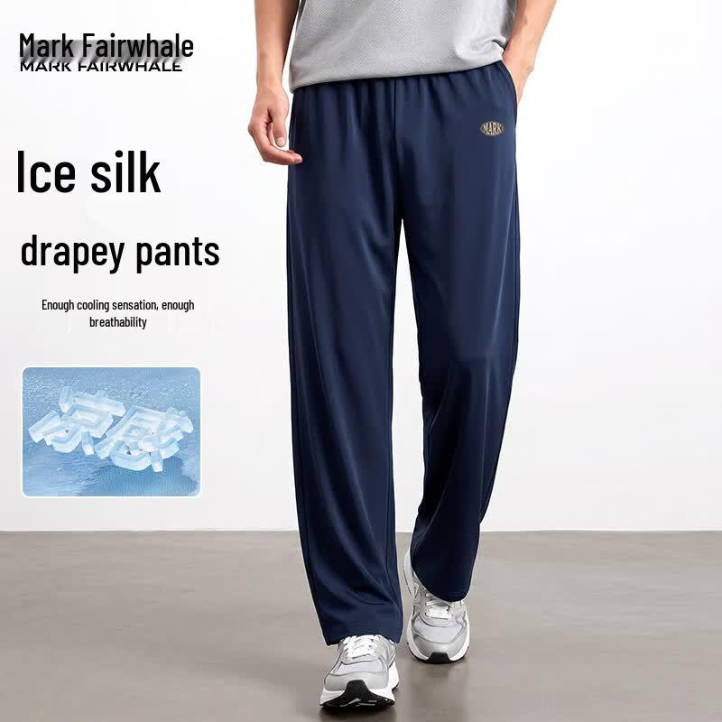 Mark Fairwhale Men s Ice Silk Casual Straight-Leg Pants L