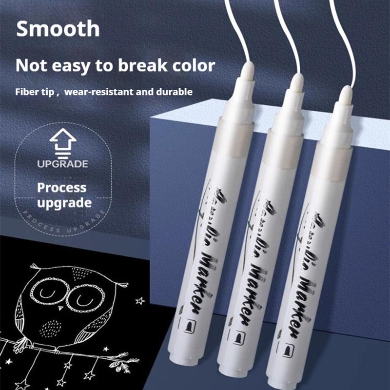 8Pcs Waterproof Acrylic Marker White Marker Paint Pen Art Painting Highlight Graffiti Pen Quick-Drying Marker 2.0mm Art Supplies