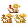 Resin Money Tree Horse Figurine Feng Shui Desktop Ornament for Prosperity and Good Fortune In Any Room